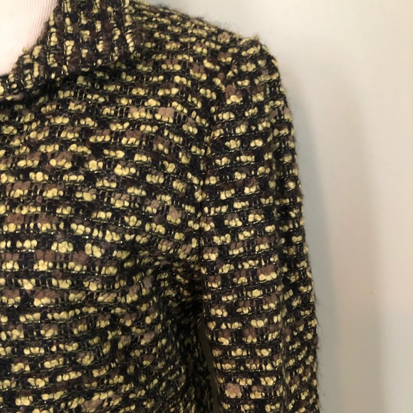 [Eccoci] Brown-Green Tweed Lined Jacket Sz: 4 - Picture 7 of 8